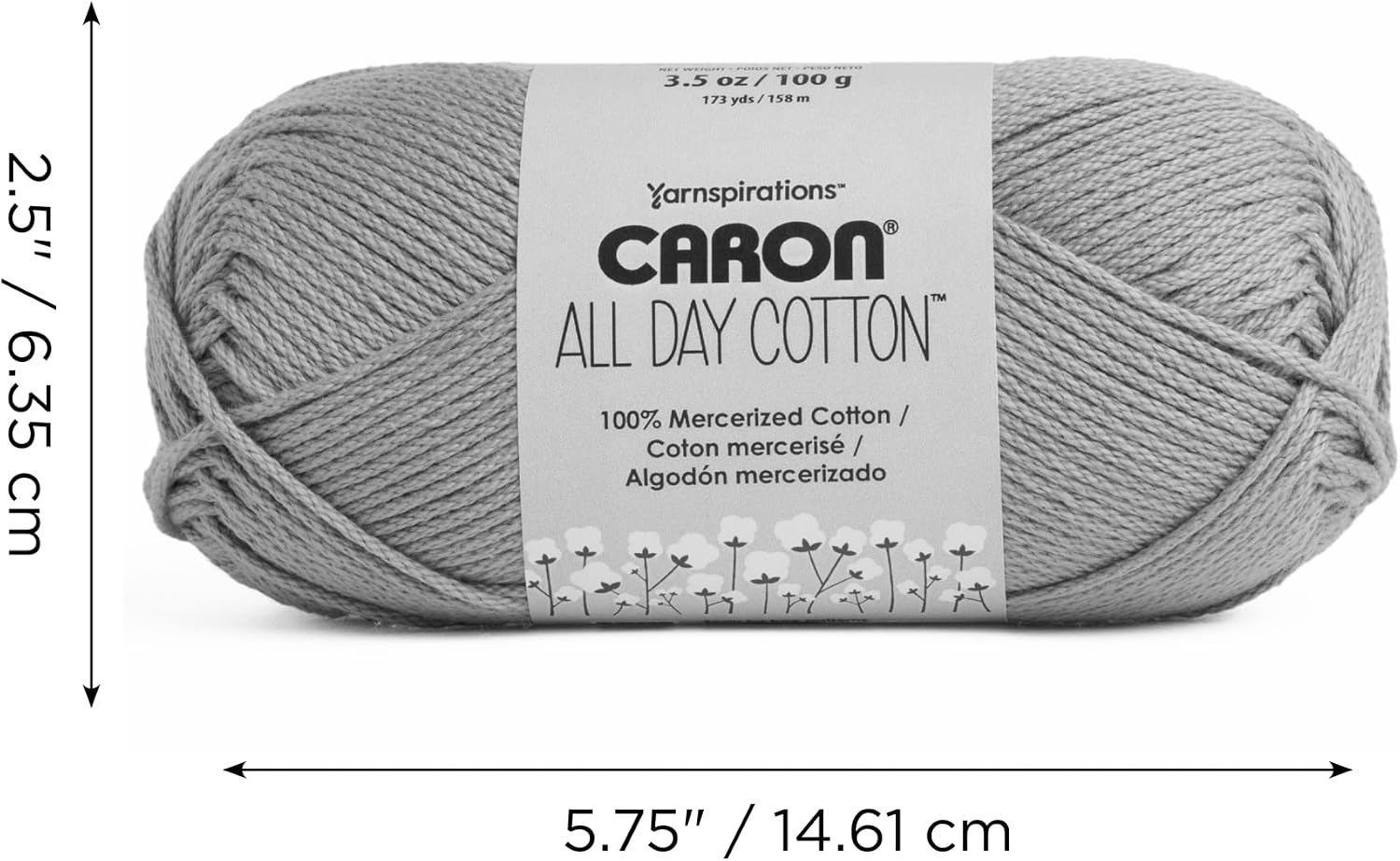 Caron All Day Cotton - 3 Pack of 173 Yards/3.52 oz Eyes Blue 100% Mercerized Cotton Yarn - Image 8